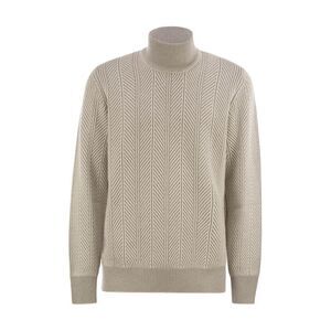 BRUNELLO CUCINELLI Men's Ribbed Turtleneck Sweater Men LIGHT BEIGE Sweaters &